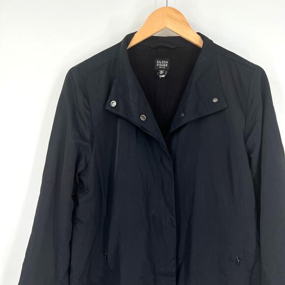 Eileen Fisher Lined Lagenlook Jacket Black Size Petite Large - Picture 6 of 6